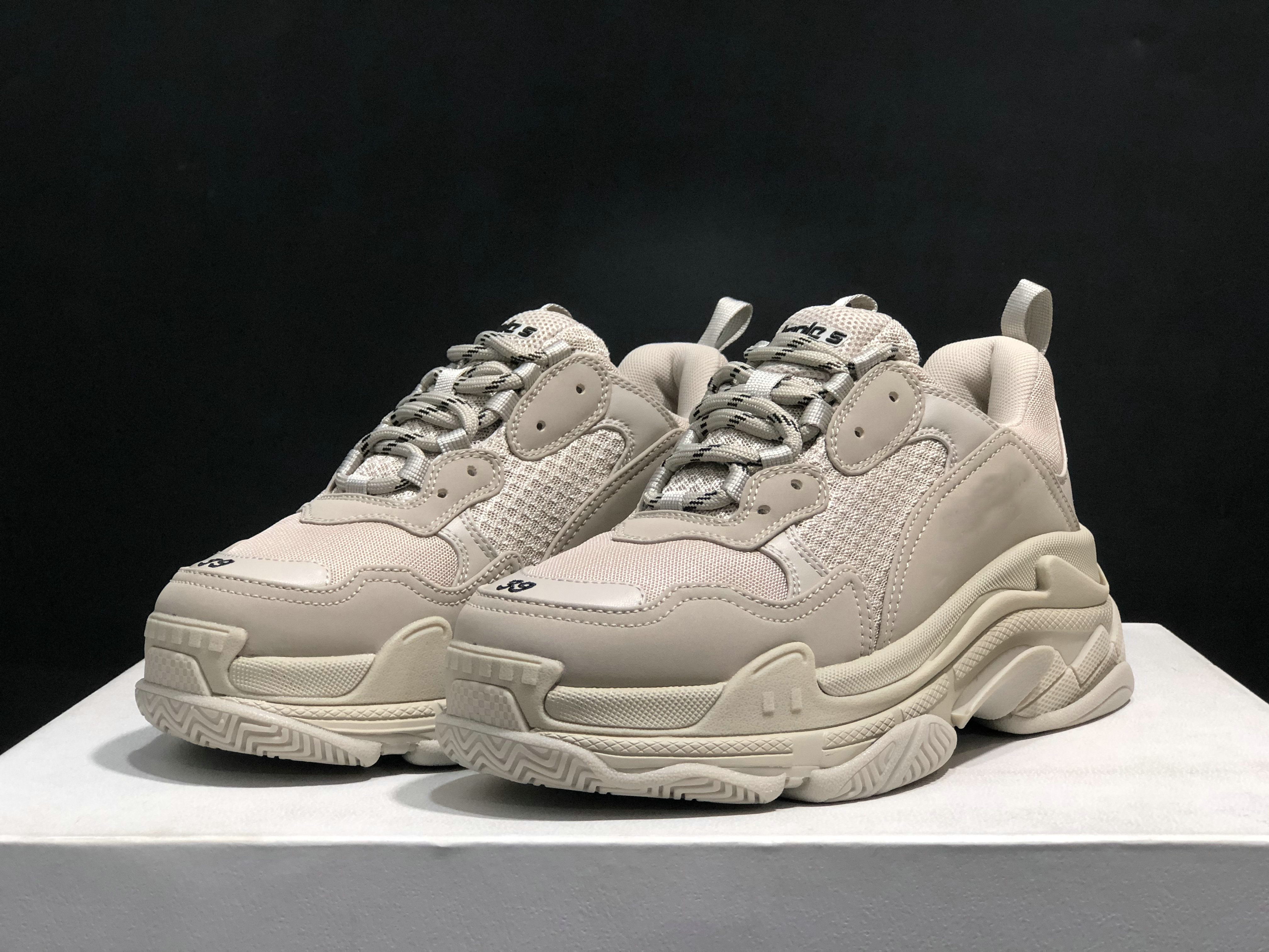 

2021 triple s men womens platform shoes white cream mens fashion sneakers casual shoe Khaki grey jogging walking size 36-45