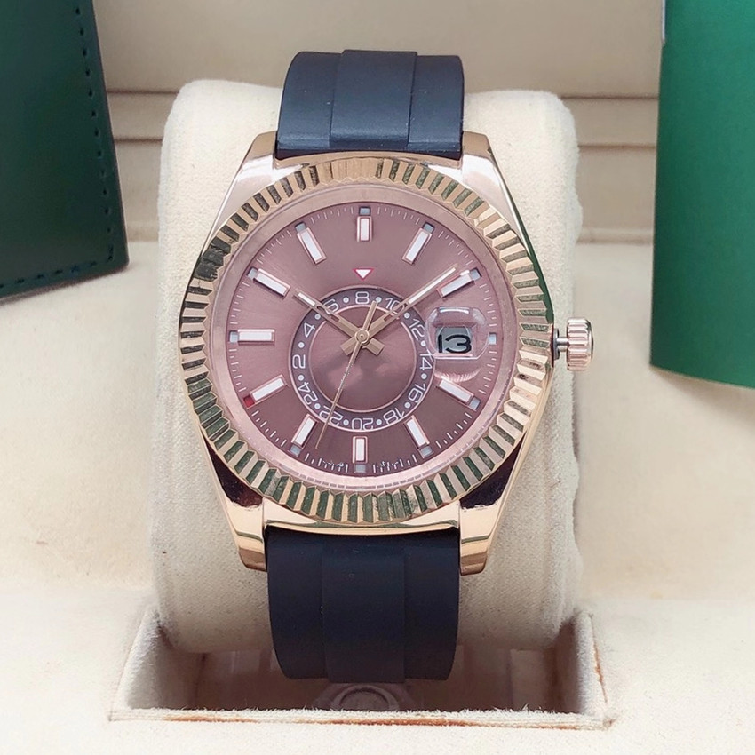 

42 mm High quality Men's Watch Automatic mechanical rubber stainless steel folding buckle and ring drill unique design in a variety of colors, Screwdriver
