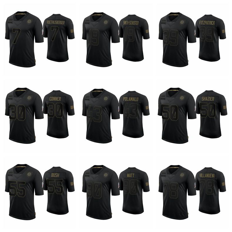 

PittsburghSteelersMEN T.J. Watt Troy Polamalu Roethlisberger Fitzpatrick Salute To Service Jersey