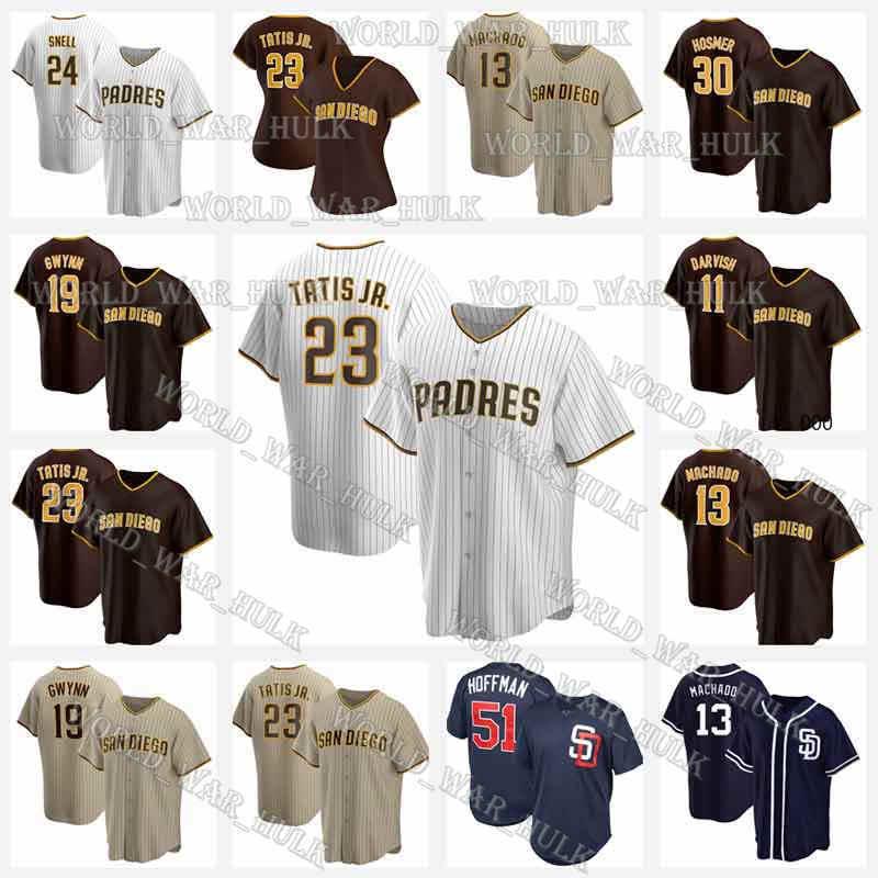 

23 Fernando Tatis Jr. Baseball Jerseys 59 Chris Paddack TatÃ­s Padres Eric Hosmer 2 Trent Grisham Javy Guerra Austin Hedges Jurickson Profar, Blue;black