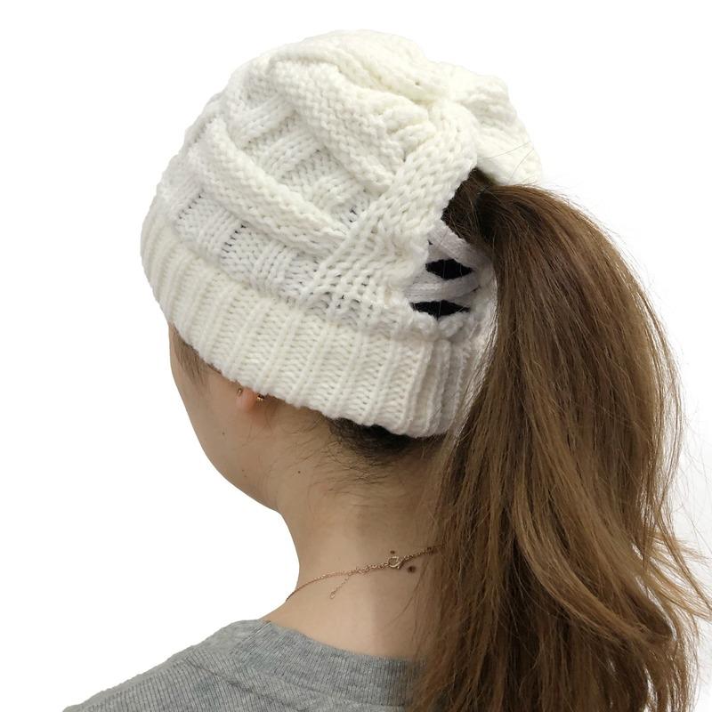 Beanie/Skull Caps Women Winter Fashion Stretchy Knitted Skullies Bonnets Soft Solid Criss Cross Hats Cap Fall For 2022