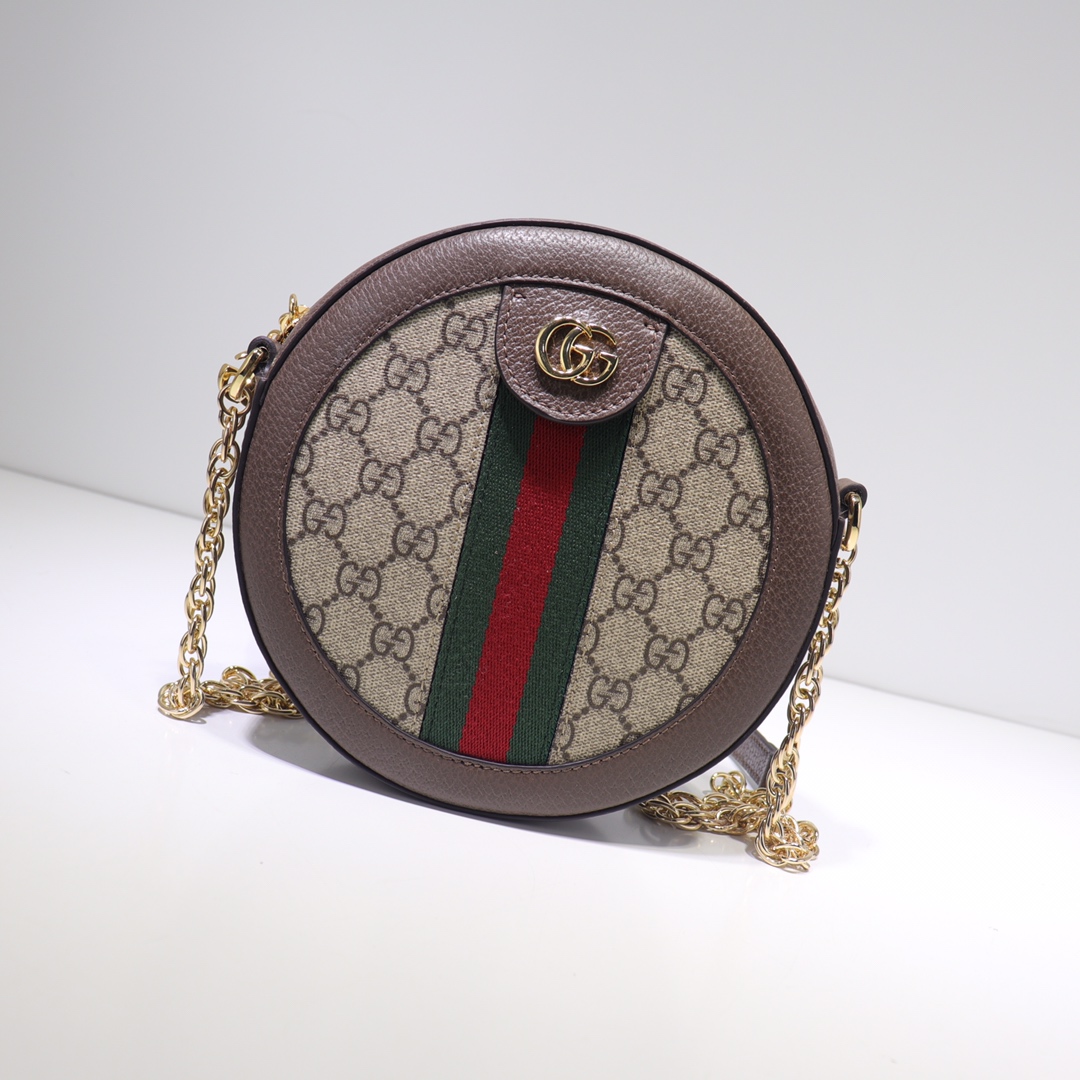 

Gucci Wholesale High-end Fashion GG bag mini Handbag Crossbody Bags DesignerBag Leather Chain Retro Round packet classic, Deep brown