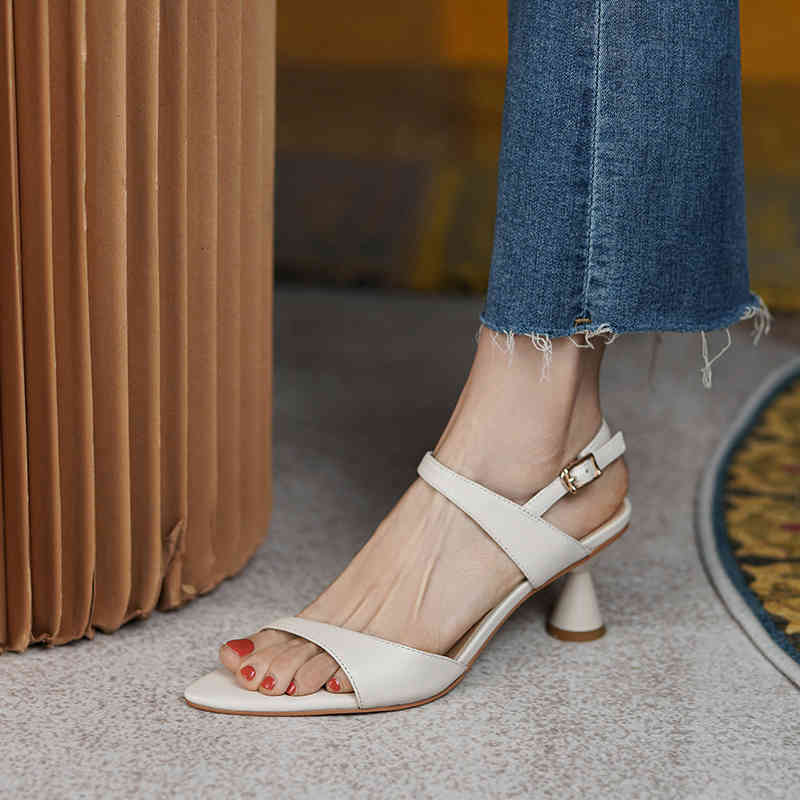 

Sandals women's fashions genuine leather sandals will see concise buckle shoes Black Jack straps shoe for handcrafted woman FPAI, 1# shoe box