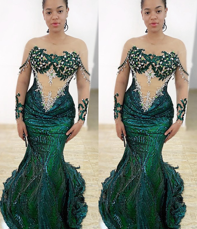 

2021 Plus Size Arabic Aso Ebi Dark Green Mermaid Prom Dresses Lace Beaded Crystals Evening Formal Party Second Reception Gowns Dress ZJ246, Water melon