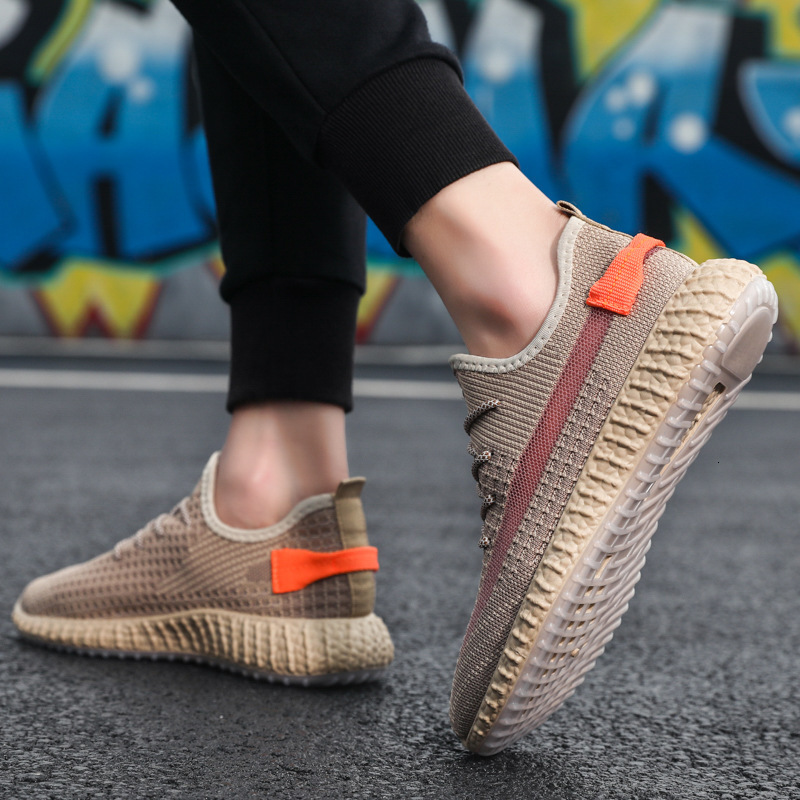 

Dress Shoes Men Sneakers Breathable Lace Up Mesh Fashion Casual No-slip Vulcanize Tenis Masculino F2JL, Khaki