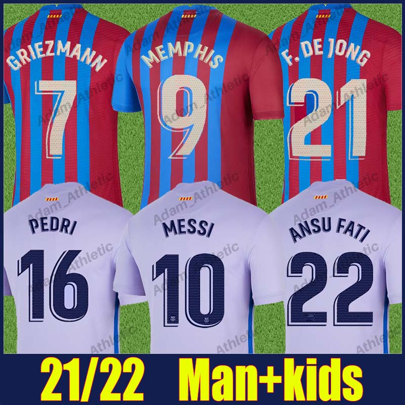 

Barça MESSI soccer jerseys ANSU FATI F.DE JONG KUN AGUERO MEMPHIS football shirts DEST COUTINHO GRIEZMANN PEDRI jersey home away man kids kit Camiseta de Futbol 2021/22, 20 21 home