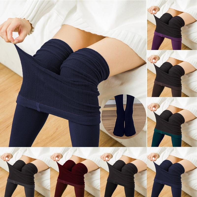 

Women' Pants & Capris Warm Plus Velvet Winter Leggings Ankle-length Keep Solid Exercise Fitness High Waist Large Size Women Legging, Bu