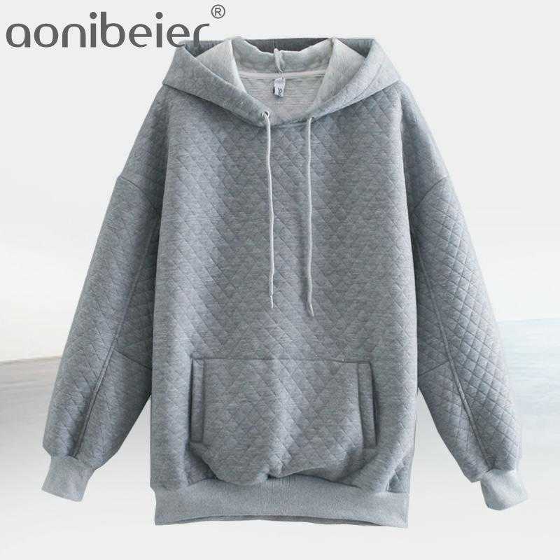 

Za Sweatshirt Women' Diamond Check Top Cotton Bag Open Hoodie With Lantern Sleeves Lady Tracksuit Daily Trip Outwear 210604, Grey
