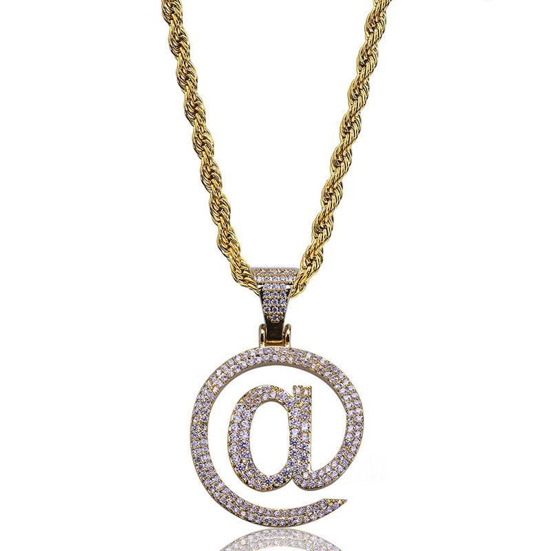 

Pendant Necklaces Fashion @ Copper Micro Setting@flag Personality Hiphop Necklace