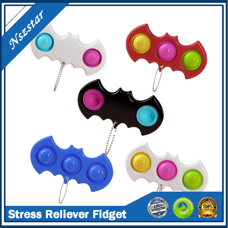 

Stress Reliever Fidget Pop It Push Bubble Toy Simple Dimple Key Ring Sensory Squeeze Toys Keychain Finger Fun Bubble Game Board