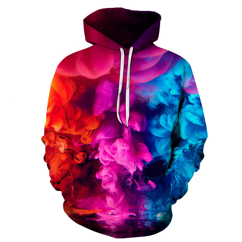 

Hoodie Fleeces Sweater Hoody2021 sportswear for lovers 3D digital printing loose fitting Hooded Sweater, Three color smoke