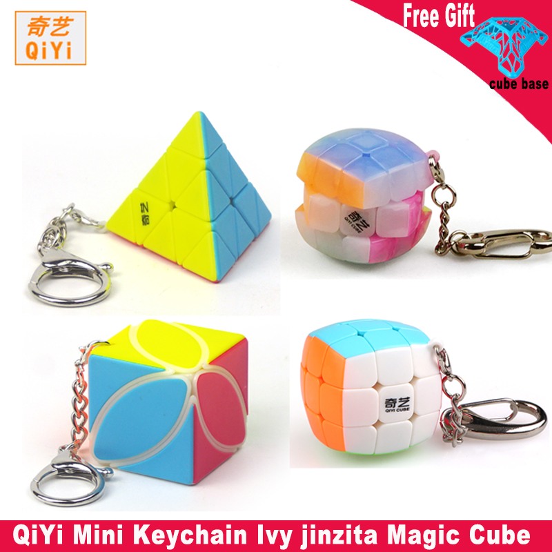 

Qiyi 3x3 Mini Keychain Ivy jinzita Magic Cube Twist puzzle Cube Toy Gift Smart Key Ring bag Decoration Mini Keychain magic Cube