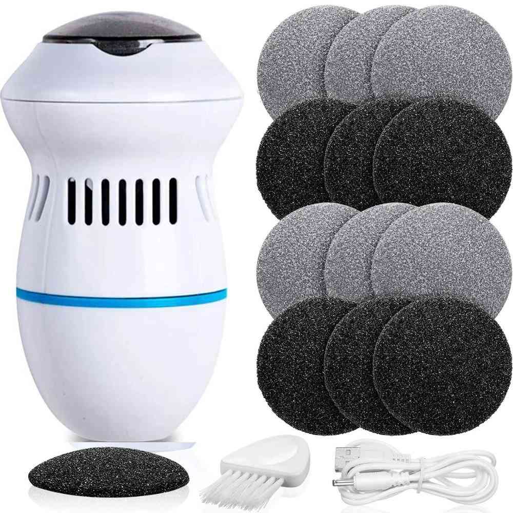 

Portable Electric Vacuum Adsorption Foot Grinder Electronic Foot File Pedicure Tools Callus Remover Feet Care Sander with 20 Pcs Q0607
