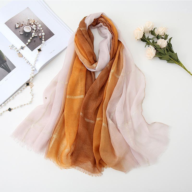 

Scarves 2021 Est Gradient Glitter Scarf Summer Beach Bandana Shawls Polyester Large Size Muslim Woman Veil Head Wraps Islamic Turban, Blue;gray