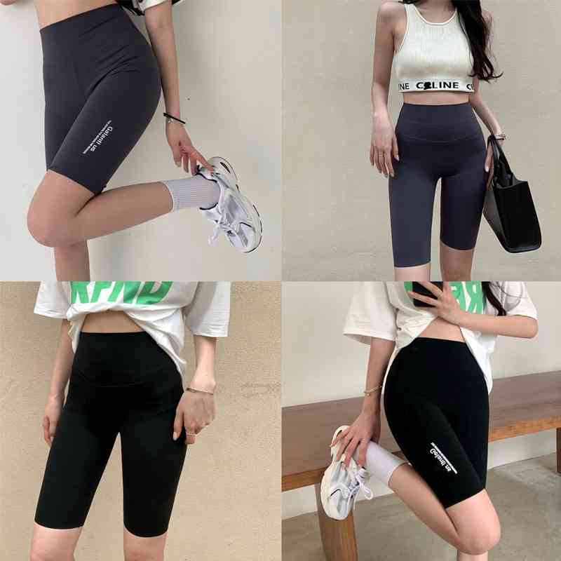 Riding women&#039;s summer shark pants wear five legged tight Leggings close belly and hip lifting Yoga Pants show thin shorts-image-702429391