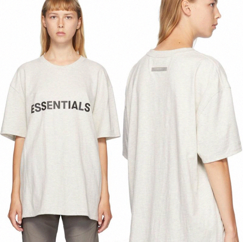 

Spring Summer T Shirt Hip Hop Fear Of God Front Essentials Silicon Tee Skateboard 3D essential Tshirt Fog Men Women Short Sleeve Casua, White;black