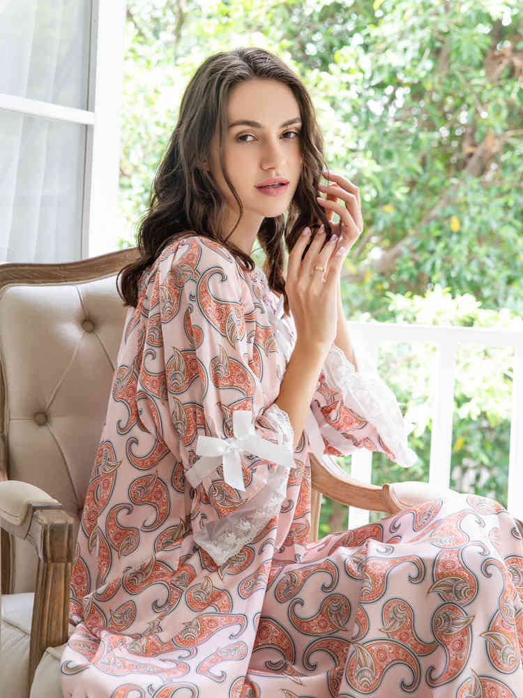 Women&#039;s Sleepwear Nightgown Romantic Satin Women Summer AAIL-image-695572664