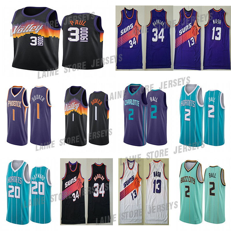 

Devin 1 Booker Mitchell Basketball Jersey 3 Chris Steve Paul Nash Charles 34 Barkley LaMelo 2 Ball Gordon 20 Hayward 2021 jerseys, Purple