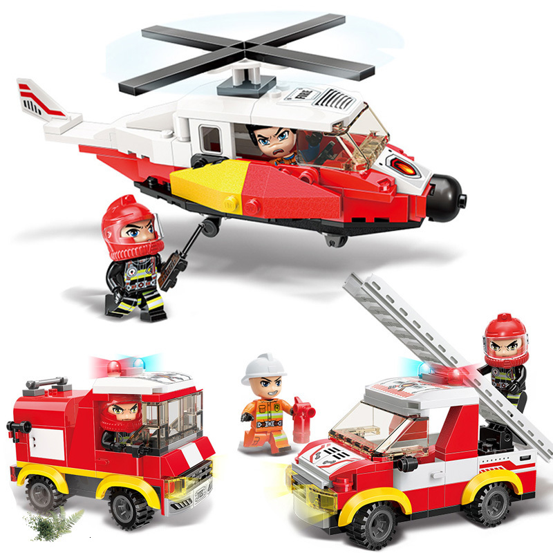 

Blocks New 410PCS City Fire Fighting Truck Car Vehicle Police Building Block Sets Assemble DIY Children Toys Christmas Gifts Q1215