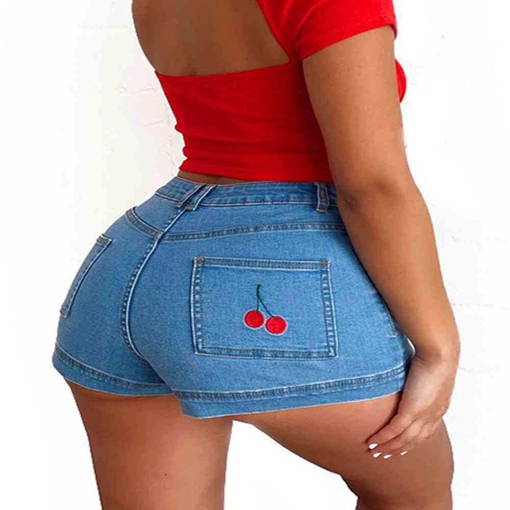 

shorts Cotton Hips Denim For Women Embroidery Stretch Skinny Sexy Streetwear With Pocket Bottoms Lady Casual Jeans Shorts, 01