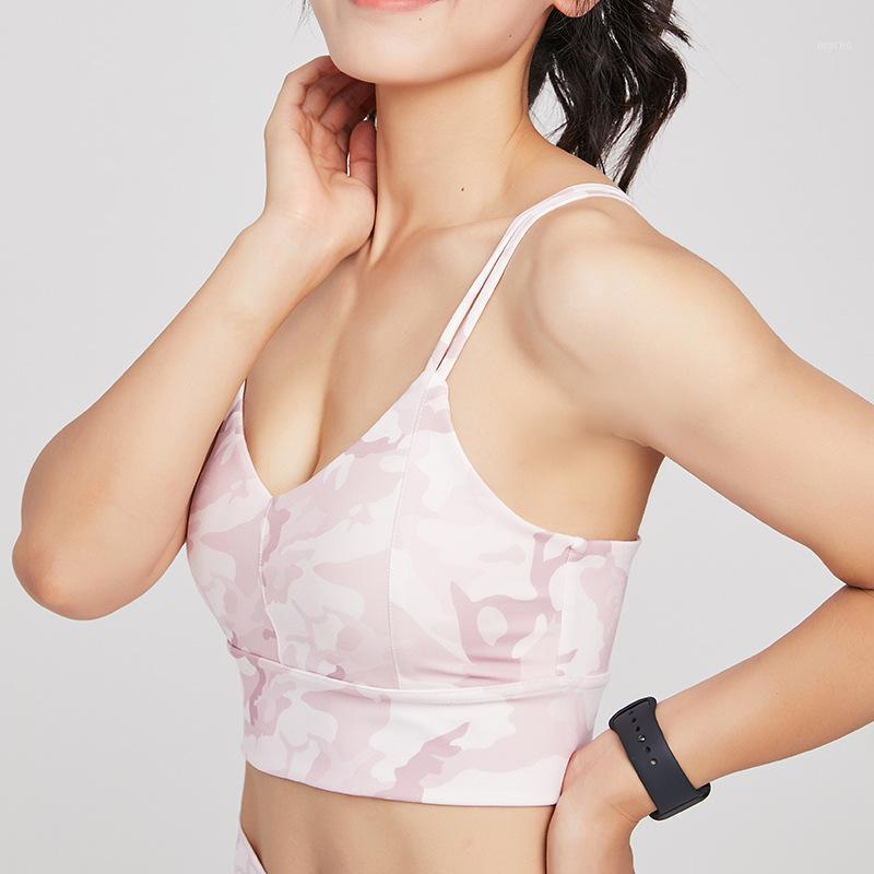 

Crop Tank Top Women Pink Black Camouflage Proof Sport Female Workout Gym Active Bra For Fitness Push Up Yoga Outfit
