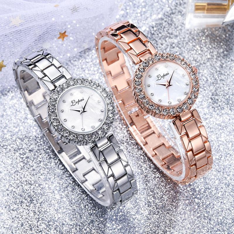 

Wristwatches Clock Fashion Women 's Luxury Simple Watches Bracelet Ladies Watch 2021 Analog Quartz Diamond Wrist Relogio Feminino, Silver white