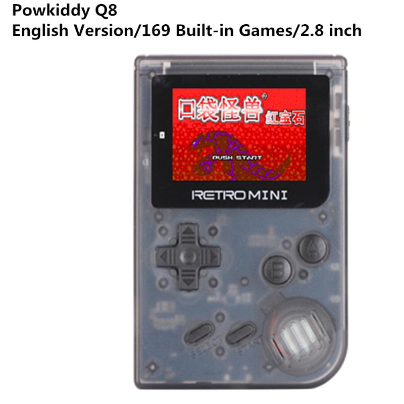 

Portable Game Players Powkiddy Q8 English Version Handheld Console 169 Built-in Games 2.8 Inch Support TF-Card For Kids Gift