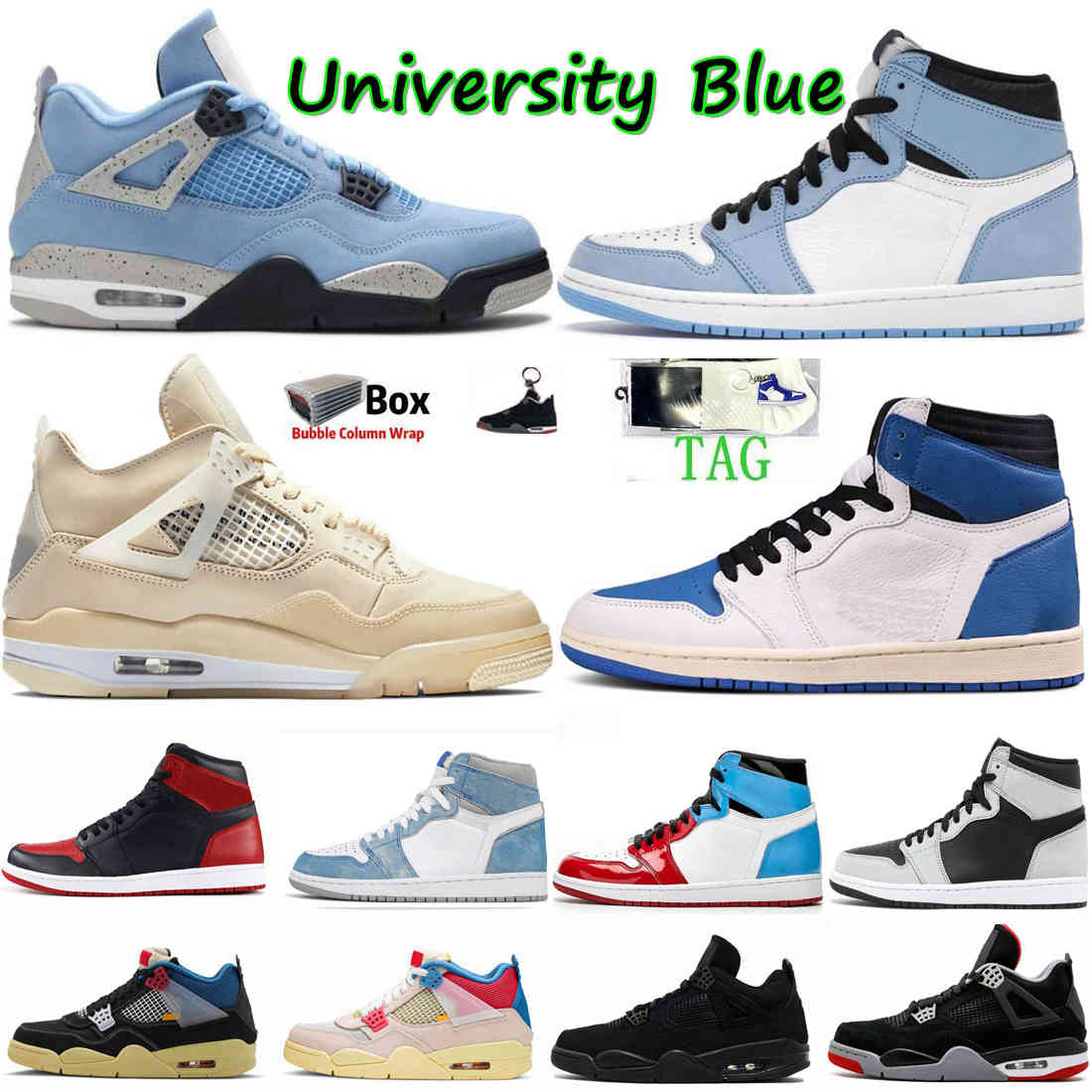

Hyper Royal University Blue 1 1s Mens Basketball Shoes 4 4s Sail Obsidian UNC Silver Toe Black Cat Bred Pure Money Twist Men Sports WomenHW2P, 49