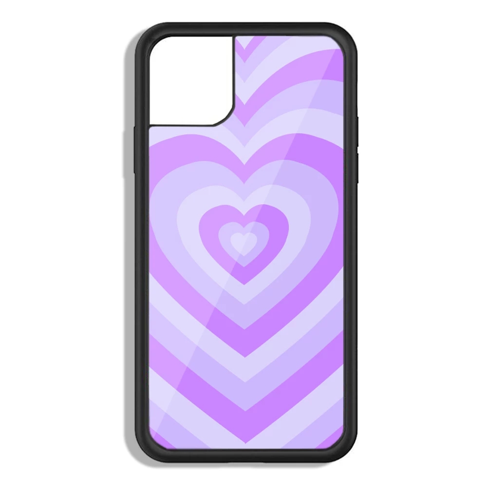 

Purple Love Heart Phone Case for iPhone 12 X XS XR 11 Pro Max SE 2020 5 6S 7 8 Plus Samsung S9 S10 S20 S21 Cover