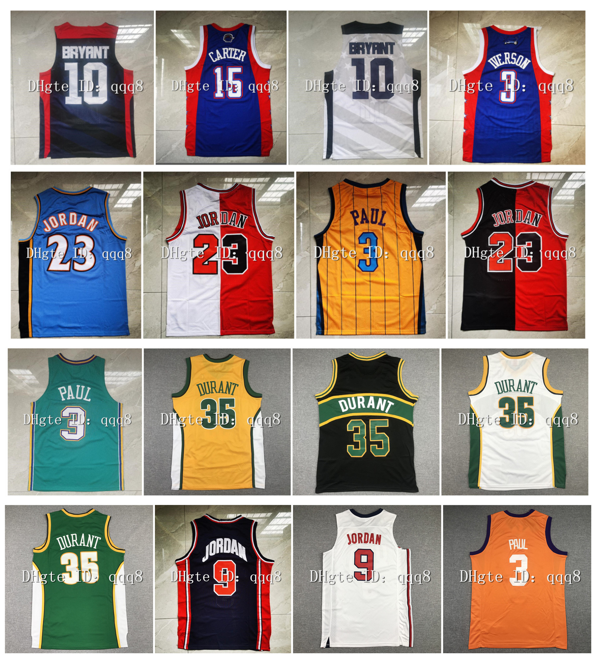 

Top Quality ! Retro Sonic Kevin 35 Durant Jersey 23 Michael Jor dan 2012 Team USA Bryant Chris 3 Paul 2004 All Star Vince 15 Carter Allen 3 Iverson College Basketball, As pic