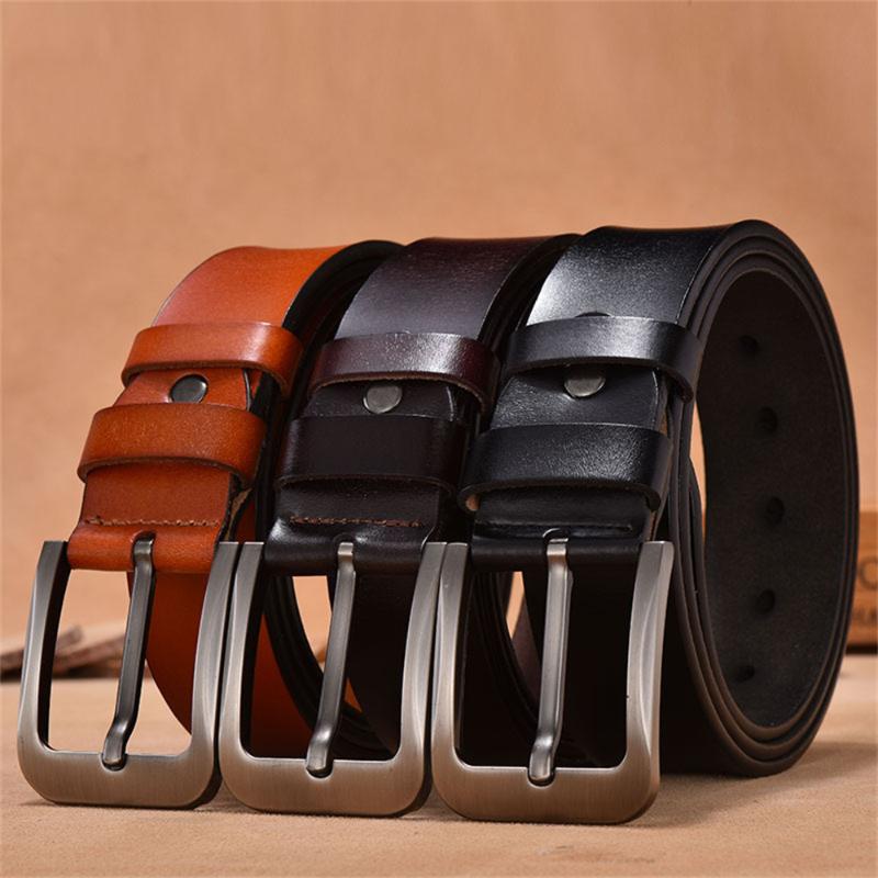 

Belts Men's Retro Belt Square Head Pin Buckle Leather Leisure Business Waistband Christmas Valentine's Day Husband Boyfriend Gift, Brown