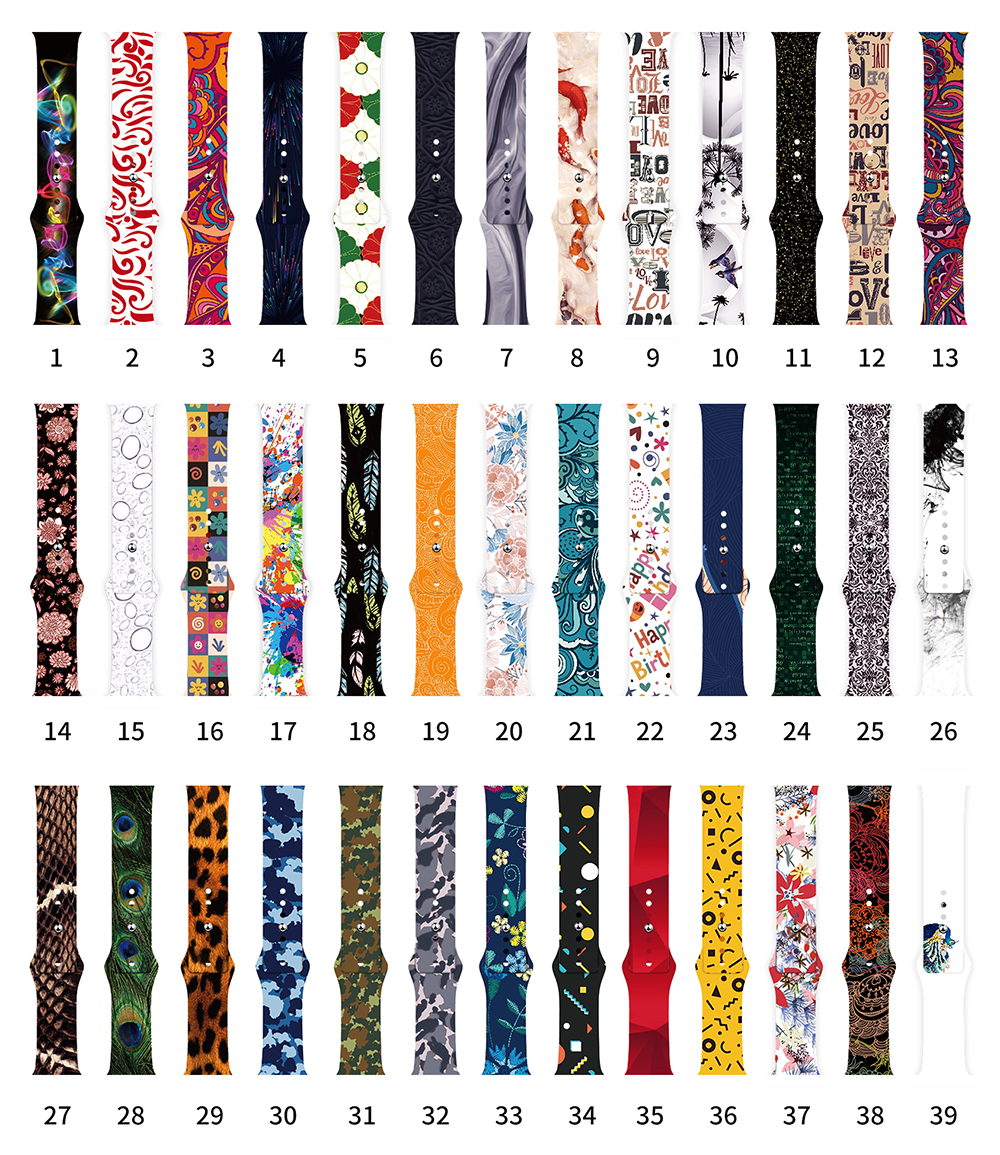 

printing silicone strap for watch band 42mm 38mm Series 5/4/3/2/1 wrist bands
