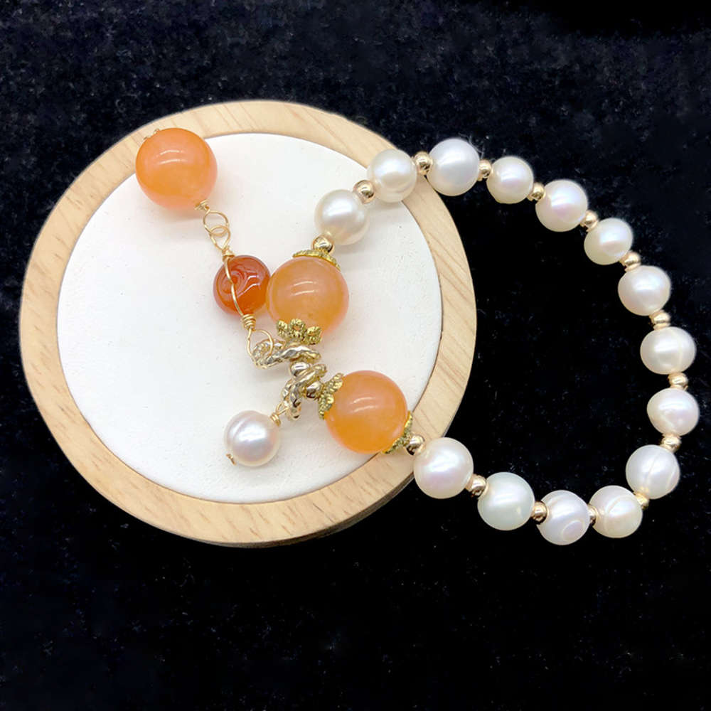 

bracelet Natural fresh water pearl bracelet elastic thread Bracelet, Golden;silver