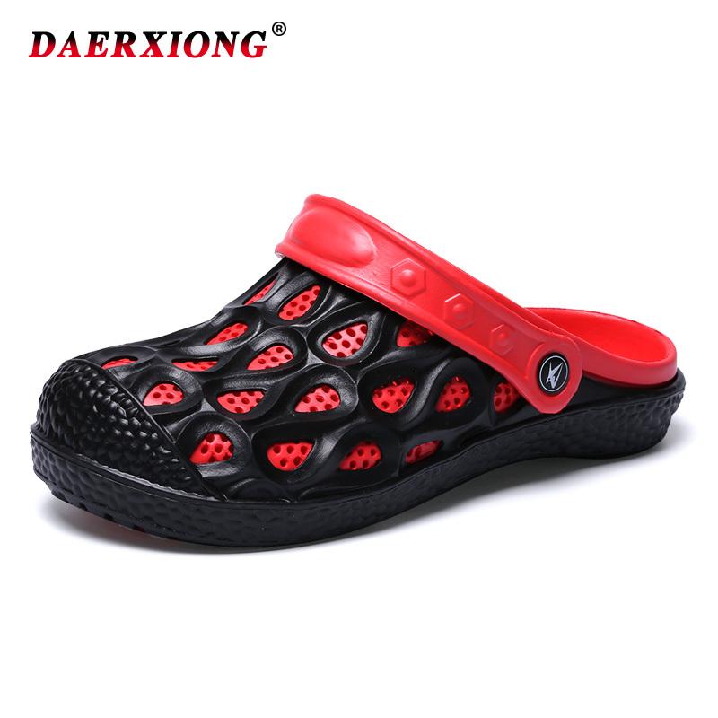 

Sandals Summer Men 2021 Big Size Outdoor Casual Breathable Mesh Slip On Slippers Flat Footwear Beach Sandalias Hombre, Black