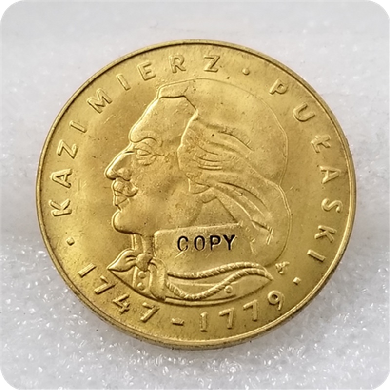 

1976- MW POLAND POLISH KAZIMIERZ PULASKI 500 ZL Gold coin COPY
