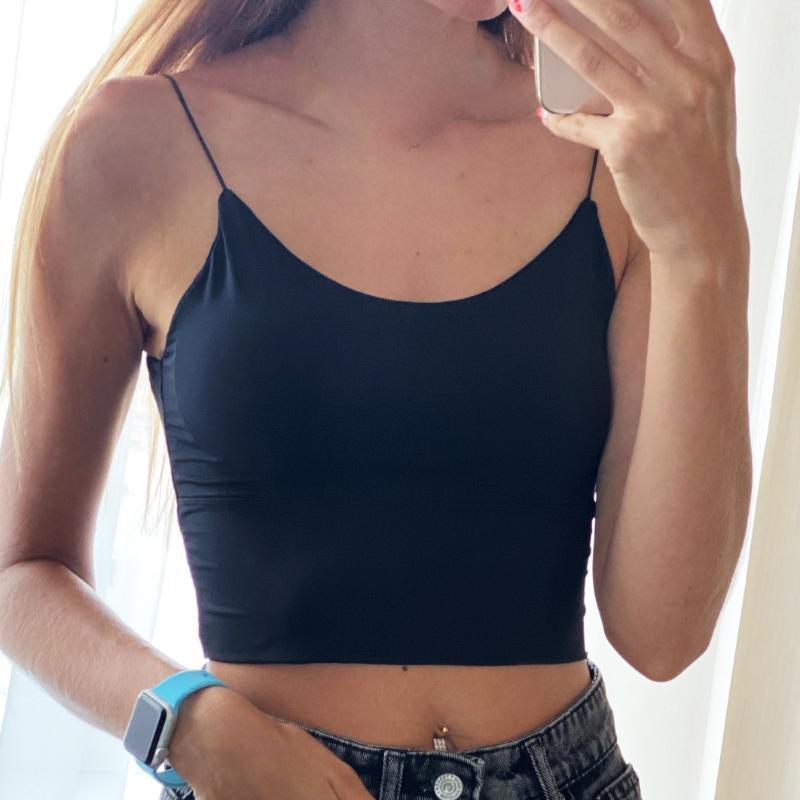 

Camisoles & Tanks High Elastic Women Camisole Ice Silk Crop Top Seamless Tube Bra Underwear Solid Padded Bralette Summer Vest Sexy Bras, White