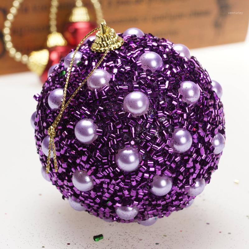 

Party Decoration Glitter Christmas Balls Ornament Xmas Tree Decorations Ball Red Gold Silver Hanging Home Decor Year 2021 Gift
