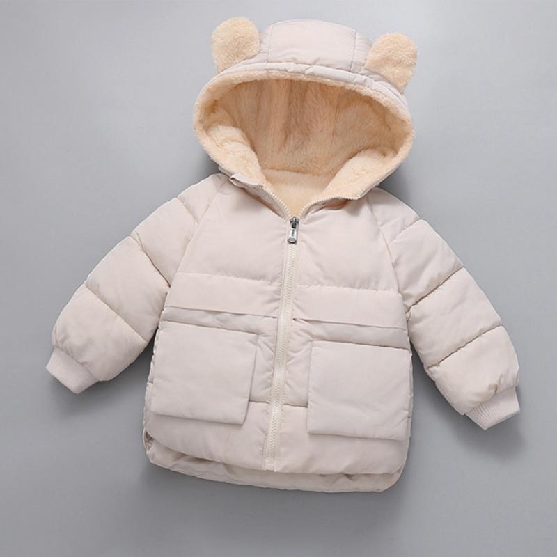 

Down Coat Winter Fashion Kids Jacket For Girls Warm Plus Fleece Hooded Thick Children'S Clothing Baby Boys Cotton Clothes TZ690, Blue;gray