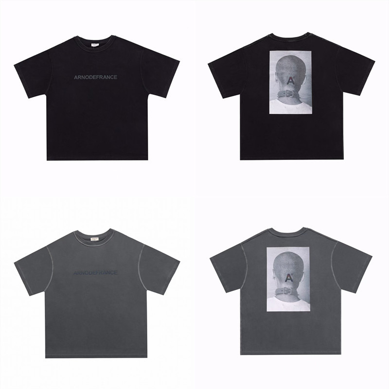 

Colorful T shirt Men Women 1 High Quality Washed Old Tee Tshirt, White;black