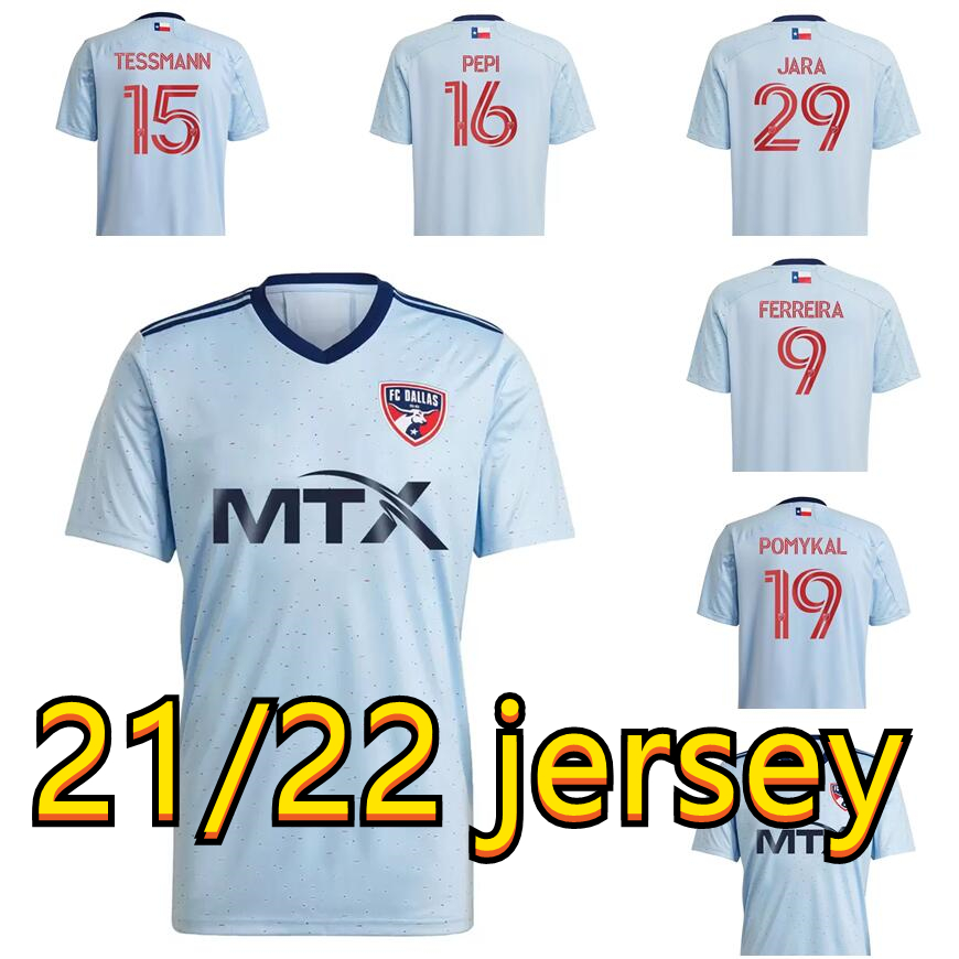 

2021 MLS FC Soccer Jersey man TESSMANN PEPI JARA FERREIRA Blue 2021 The Community Kit Replica fans Jersey 2022 pomykal Football Tshirt
