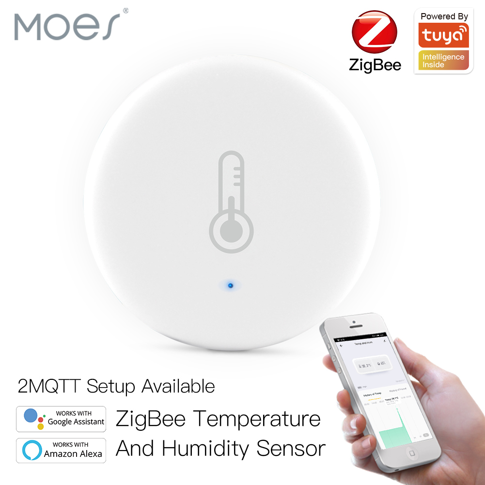 

ZigBee 3.0 Smart Temperature And Humidity Sensor Battery Powered Security With Tuya App