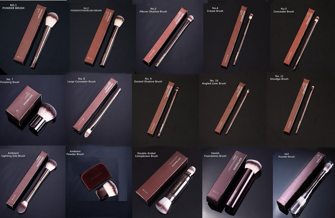 

Hourglass Makeup Brushes No.1 2 3 4 5 7 8 9 10 11 12 14Vanish Veil Ambient Double-Ended Powder Foundation Cosmetics Brush Tool