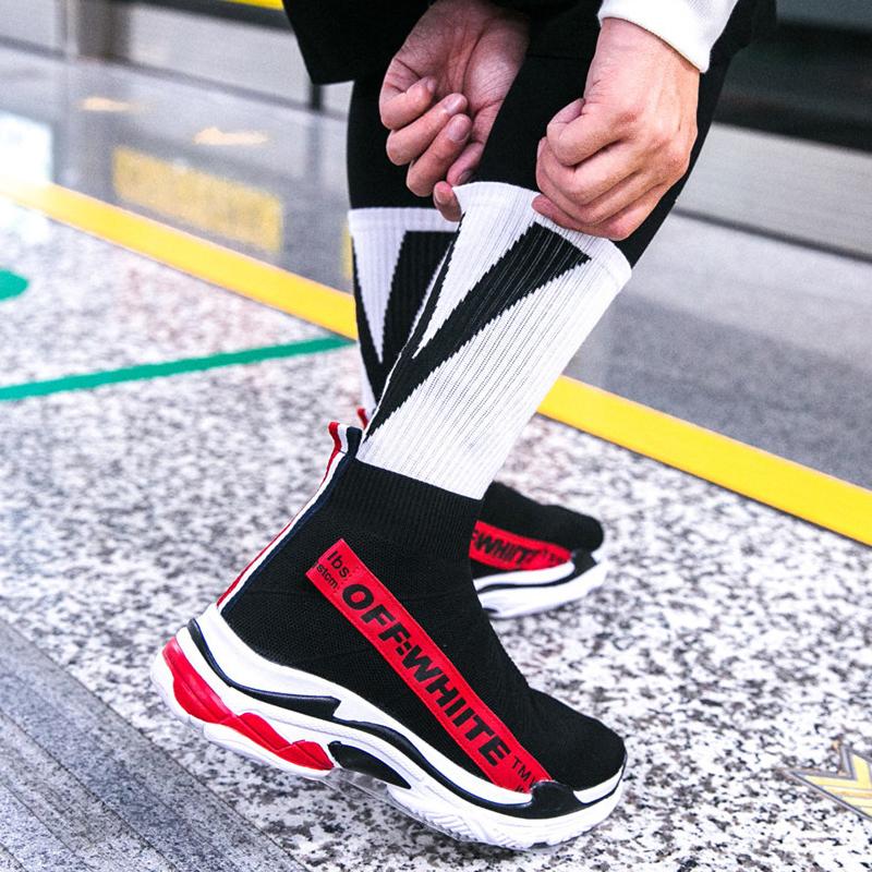 

Men's Socks Big V Letter Streetwear Harajuku Men Skateboard Cotton Hip Hop Casual Dress Sock For Mens 3pair/lot, Black