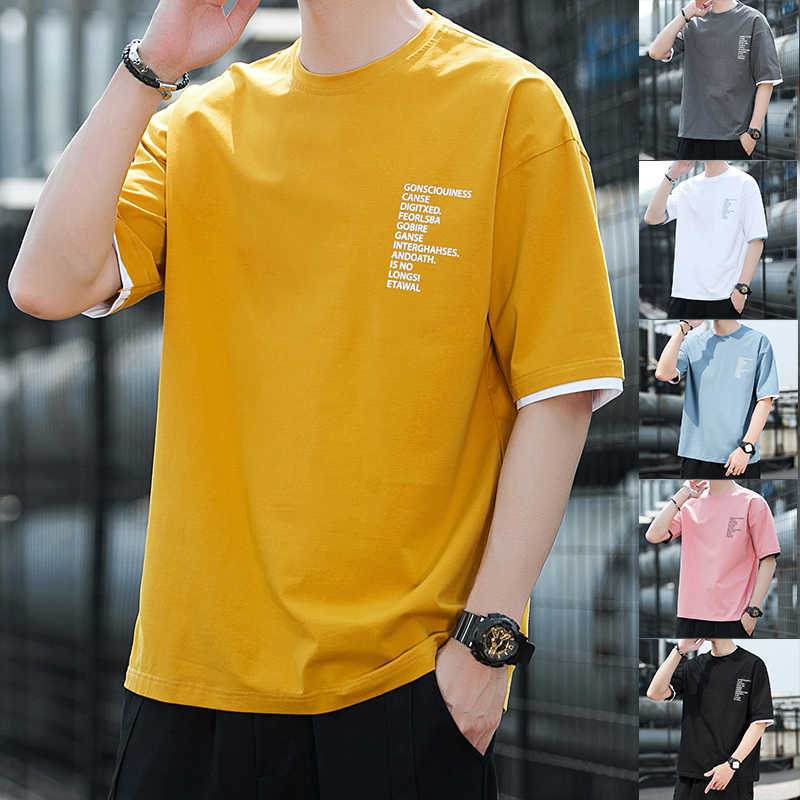

Summer Cotton T Shirts Men Trend O Neck Stretch Solid Tops Mens Clothing Casual T Shirt Mens Streetwear Cool Tee Shirts 210603, Hh3735black