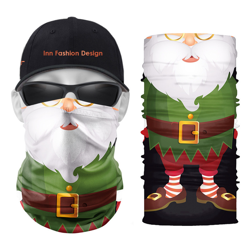 

white beard pattern printed magic scarf 5 pieces per package comfortable fashion riding sunscreen seamless wweat absorption high elasticity, Blue;gray