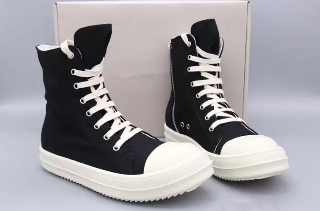 

18ss Originals TPU Fragrant sole Earth-Tone Vegan high top shoes canvas sneaker trainer boots with box, Black