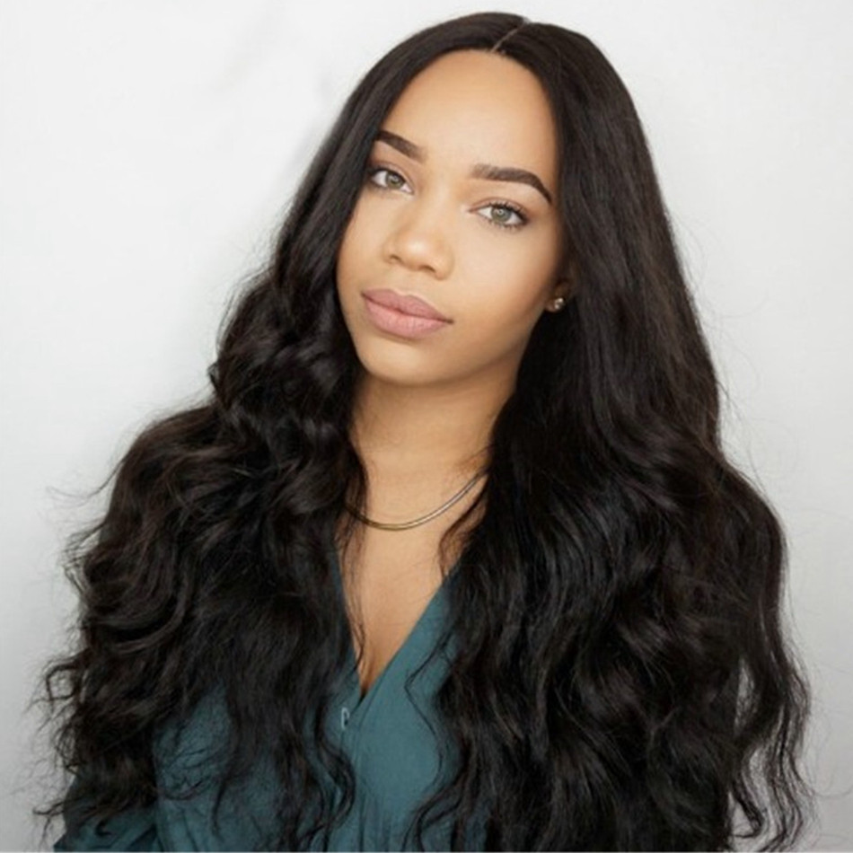 

13x1 Lace Front Wigs with T Part Body Wave Indian Human Hair Wig for Women 130% Density, Natural color