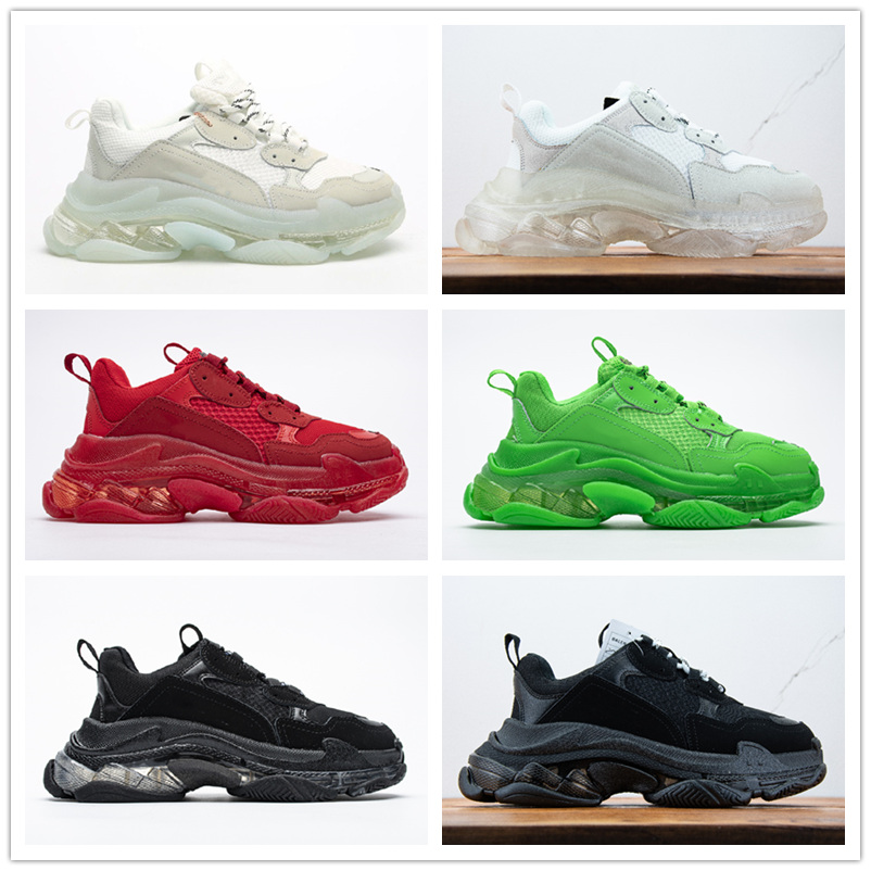 

2021 Newest Crystal Bottom Balencaiga Casual Shoes 17W triple s Women Mens Platform Trainers Sneaker Designer Flat Sneakers Size 36-45 Vintage, Bubble wrap packaging