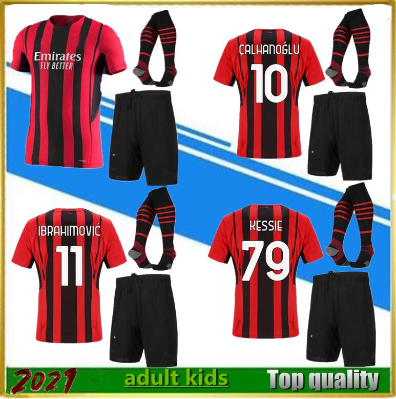 

Top quality 2021 Milan Soccer Jersey Kits AC 20 21 Home camisetas football shirt Maillots de foot Men SET Sock, 20/21 away shirt