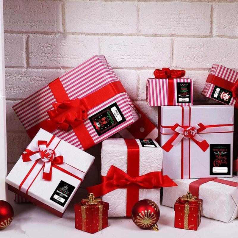 

Gift Wrap C90D 500pcs Merry Christmas Stickers Labels Roll 4 Designs Xmas Envelope Seal Sticker